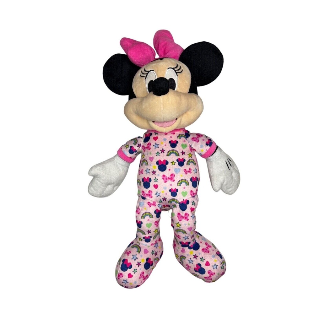 Disney Minnie Mouse Plush Pajamas Pink Bow Stuffed Animal Toy Kids